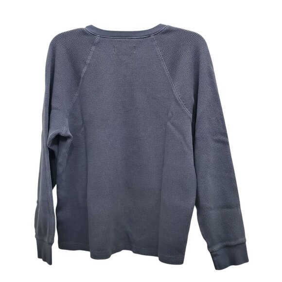 Everlane Men's Slate Blue Organic Cotton Waffle‎ Knit Henley Pullover Size L - Picture 5 of 5